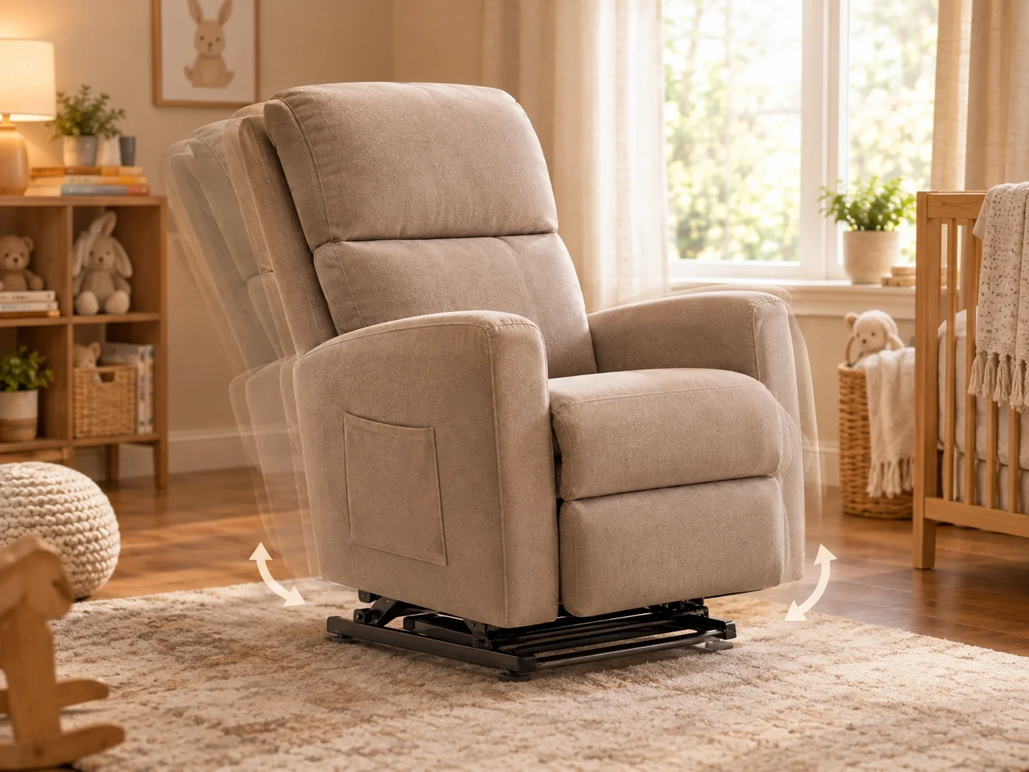 Glider recliner with smooth forward-backward motion