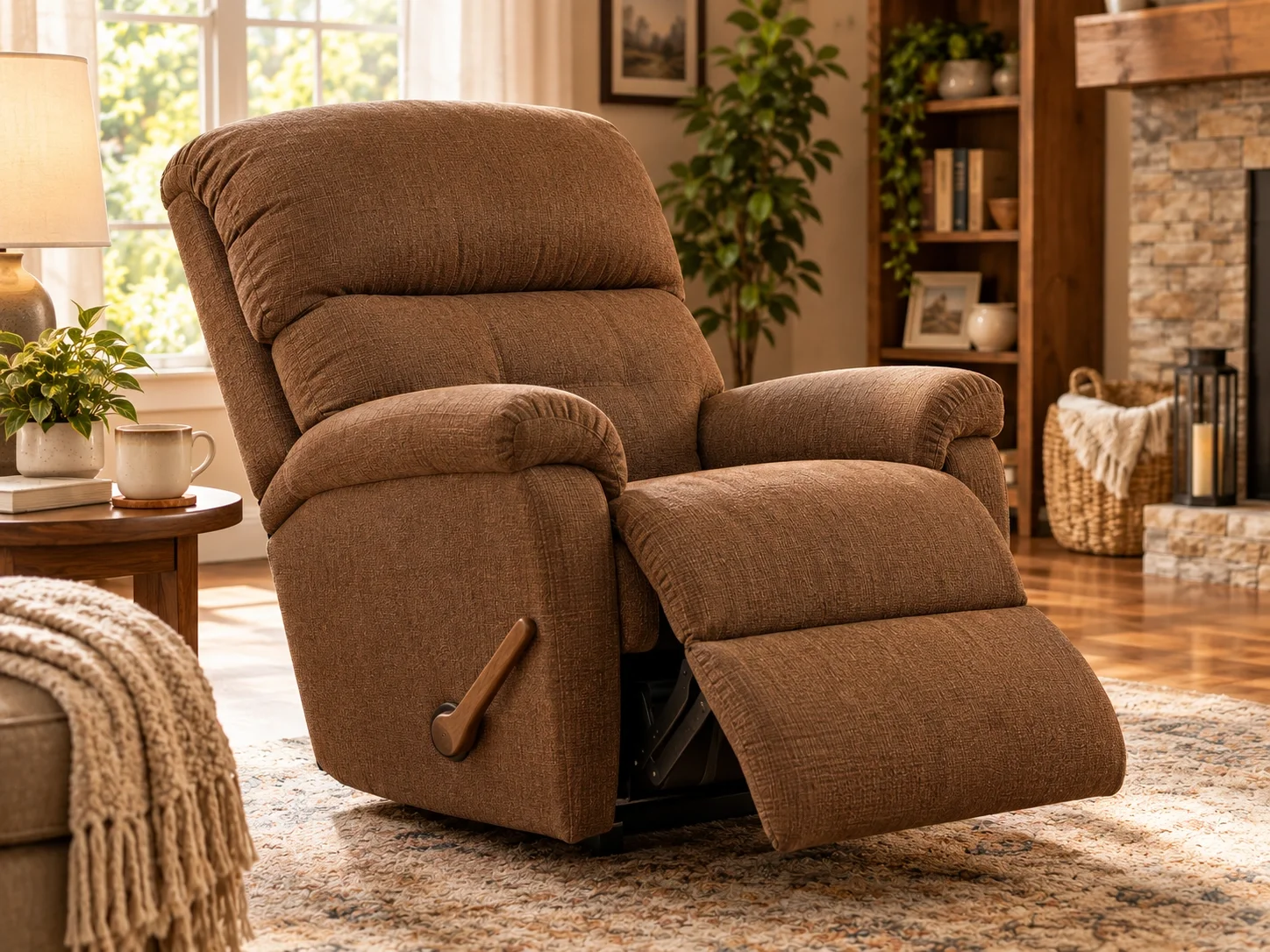 Manual recliner with traditional lever mechanism