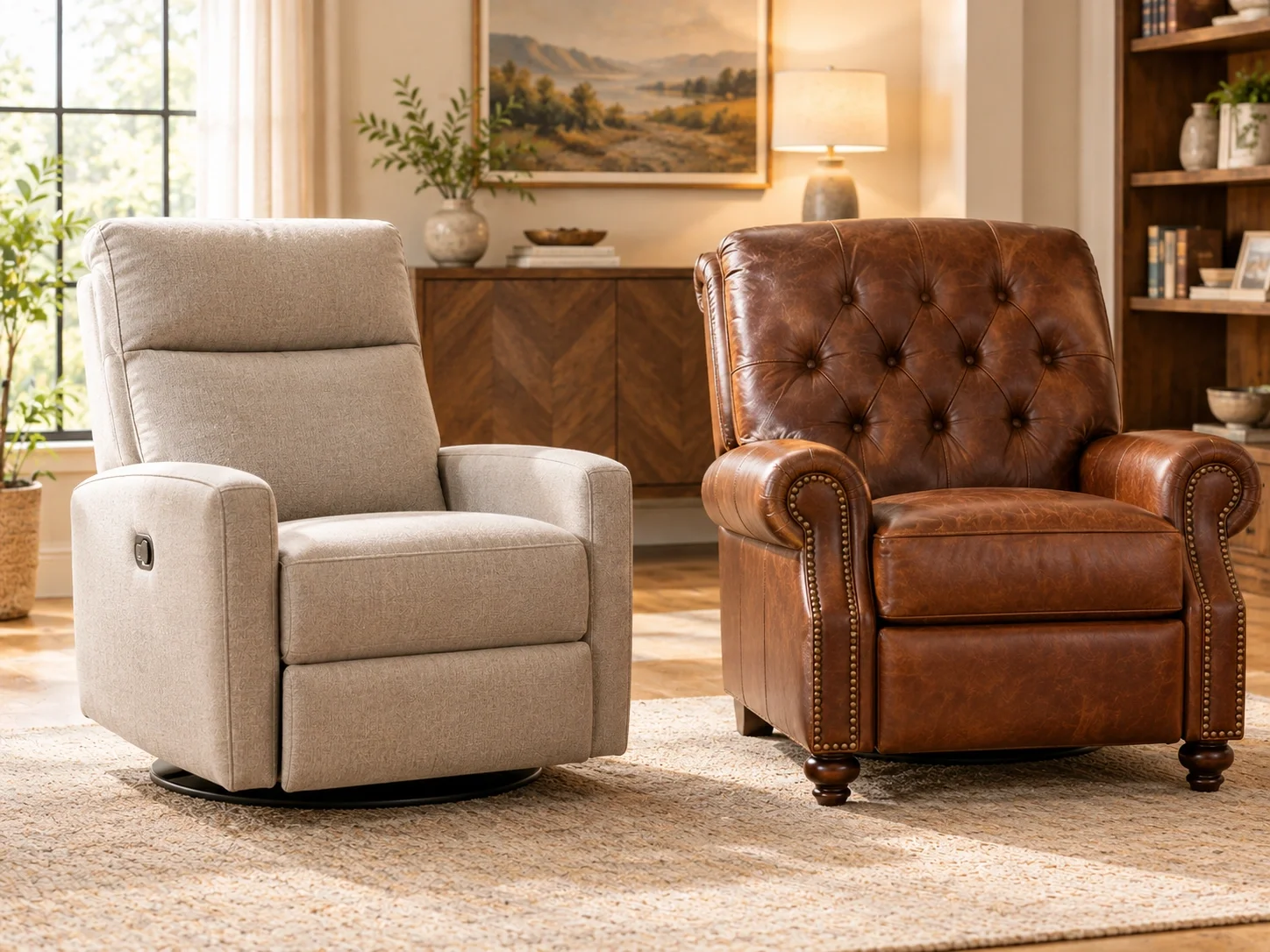 Comparison of modern and traditional recliner styles