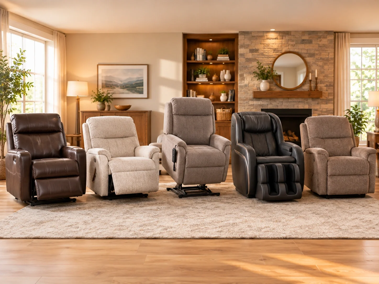 Overview comparison of different recliner types side by side