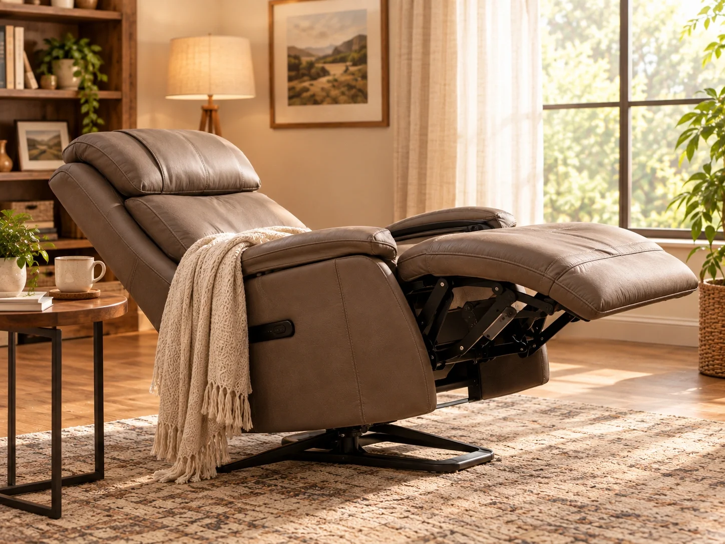 Zero gravity recliner in elevated leg position